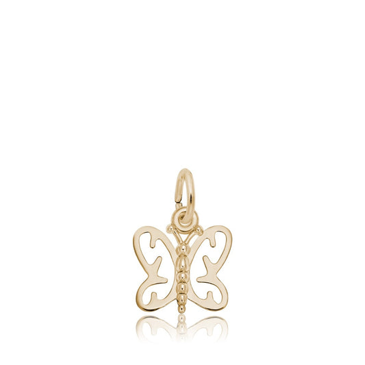 Small Butterfly Charm in 14K Yellow Gold