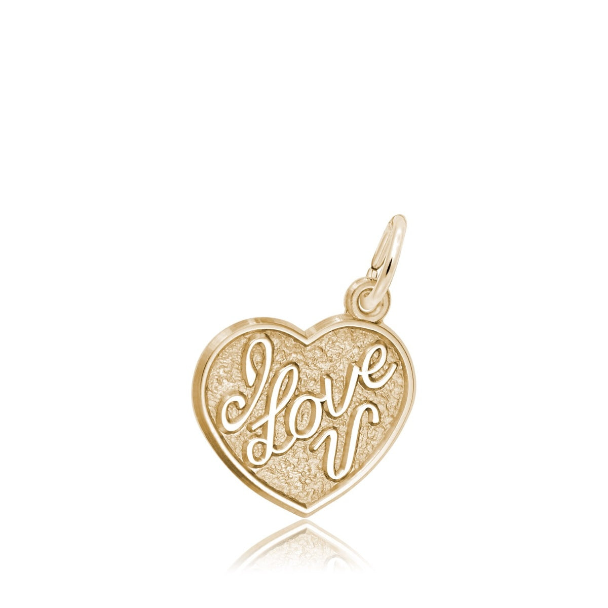 I Love You Heart Charm in 14K Yellow Gold