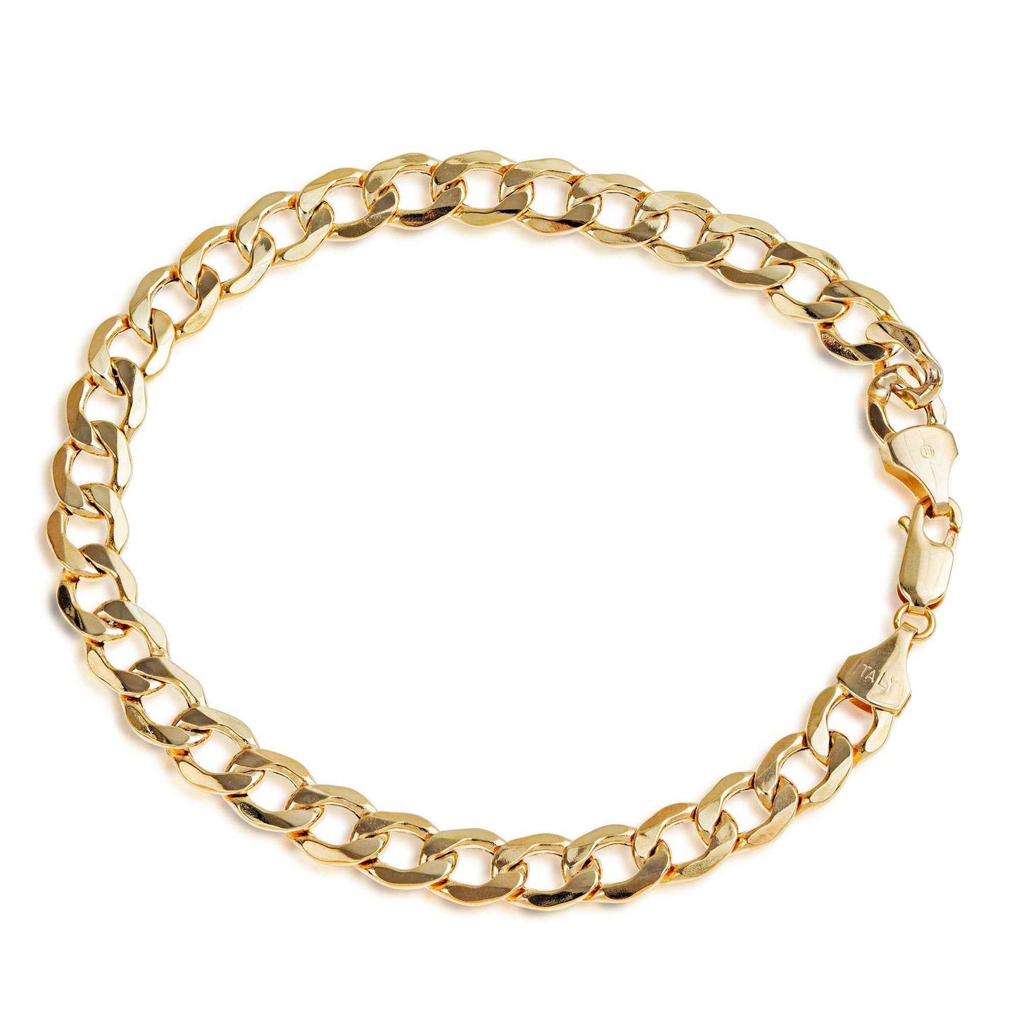 7.3mm 8.5-inch Hollow Curb Chain Bracelet in 10K Yellow Gold