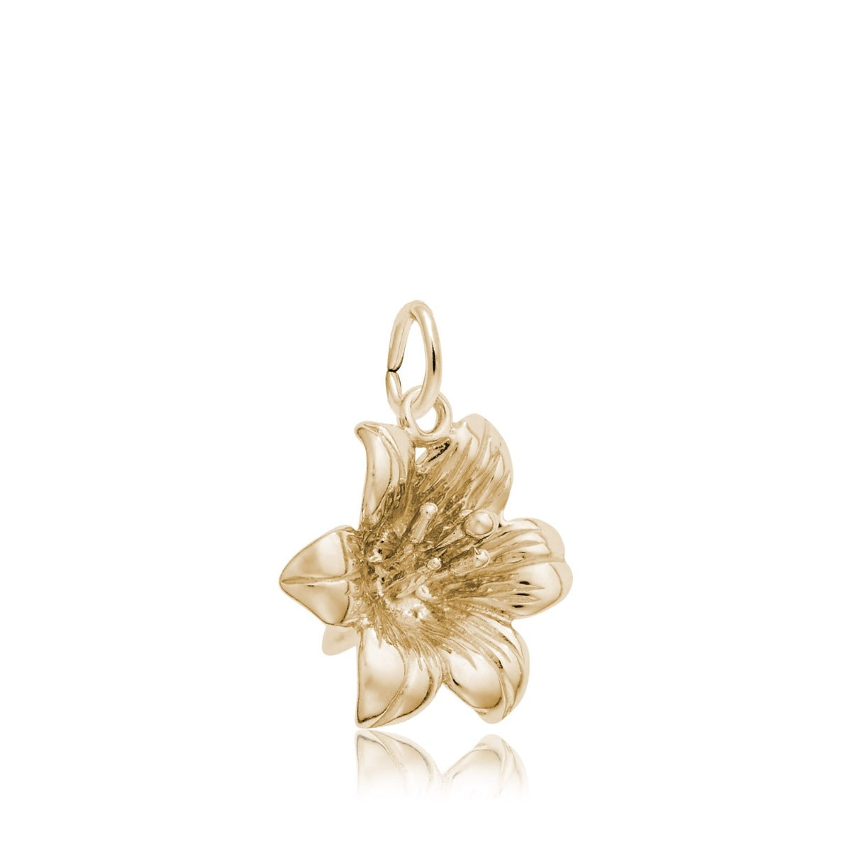 Lily Flower Charm in 14K Yellow Gold