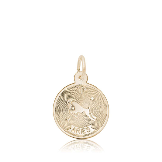 Aries Disc Charm in 14K Yellow Gold