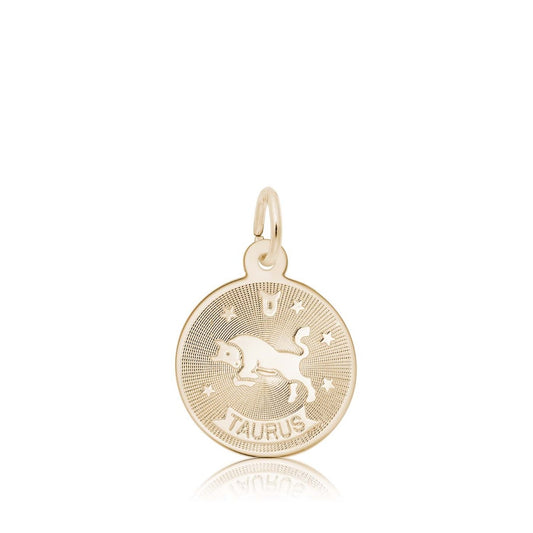 Taurus Disc Charm in 14K Yellow Gold