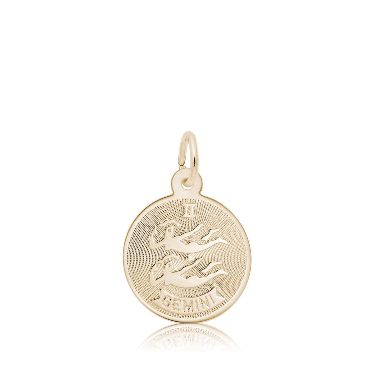 Gemini Disc Charm in 14K Yellow Gold