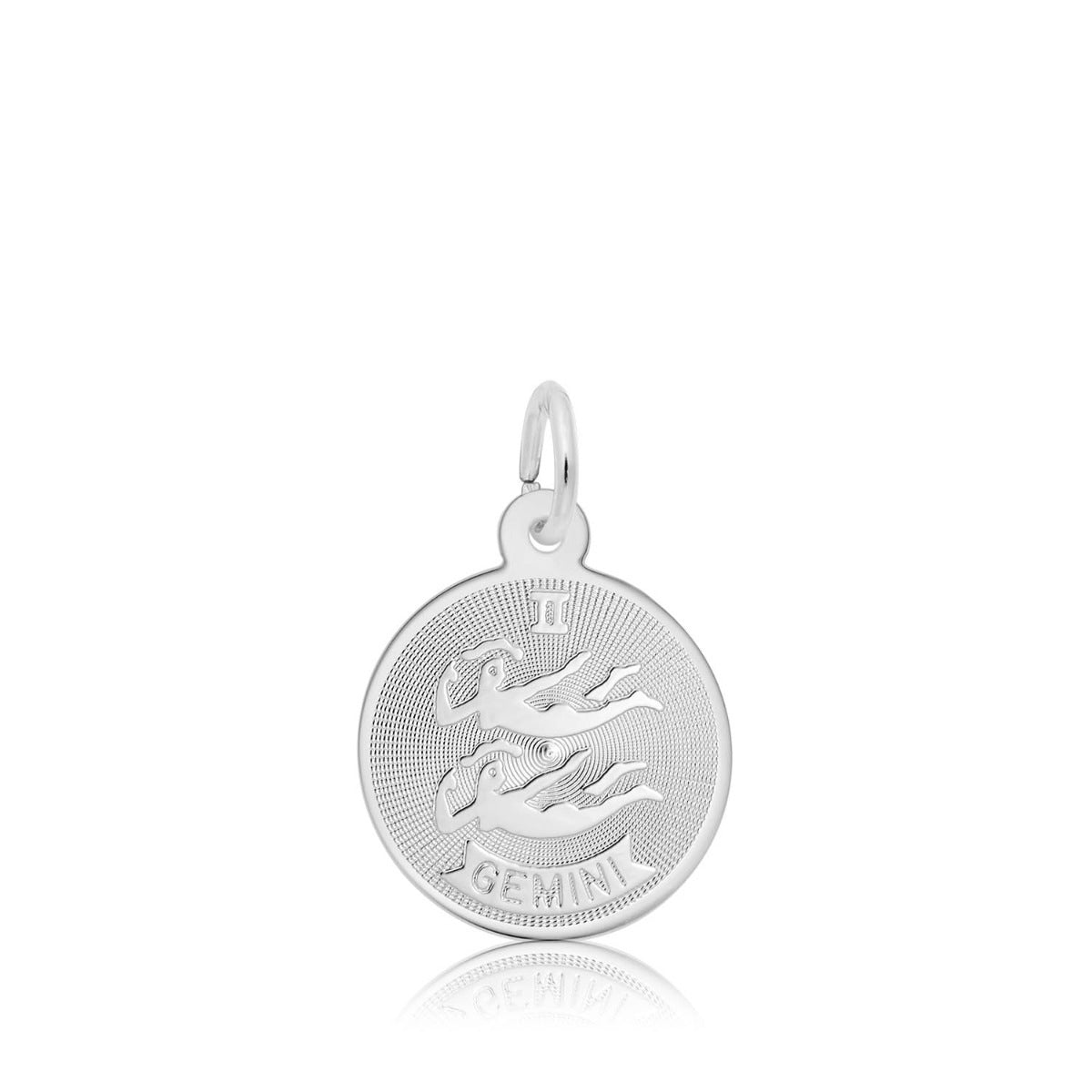 Gemini Disc Charm in Sterling Silver
