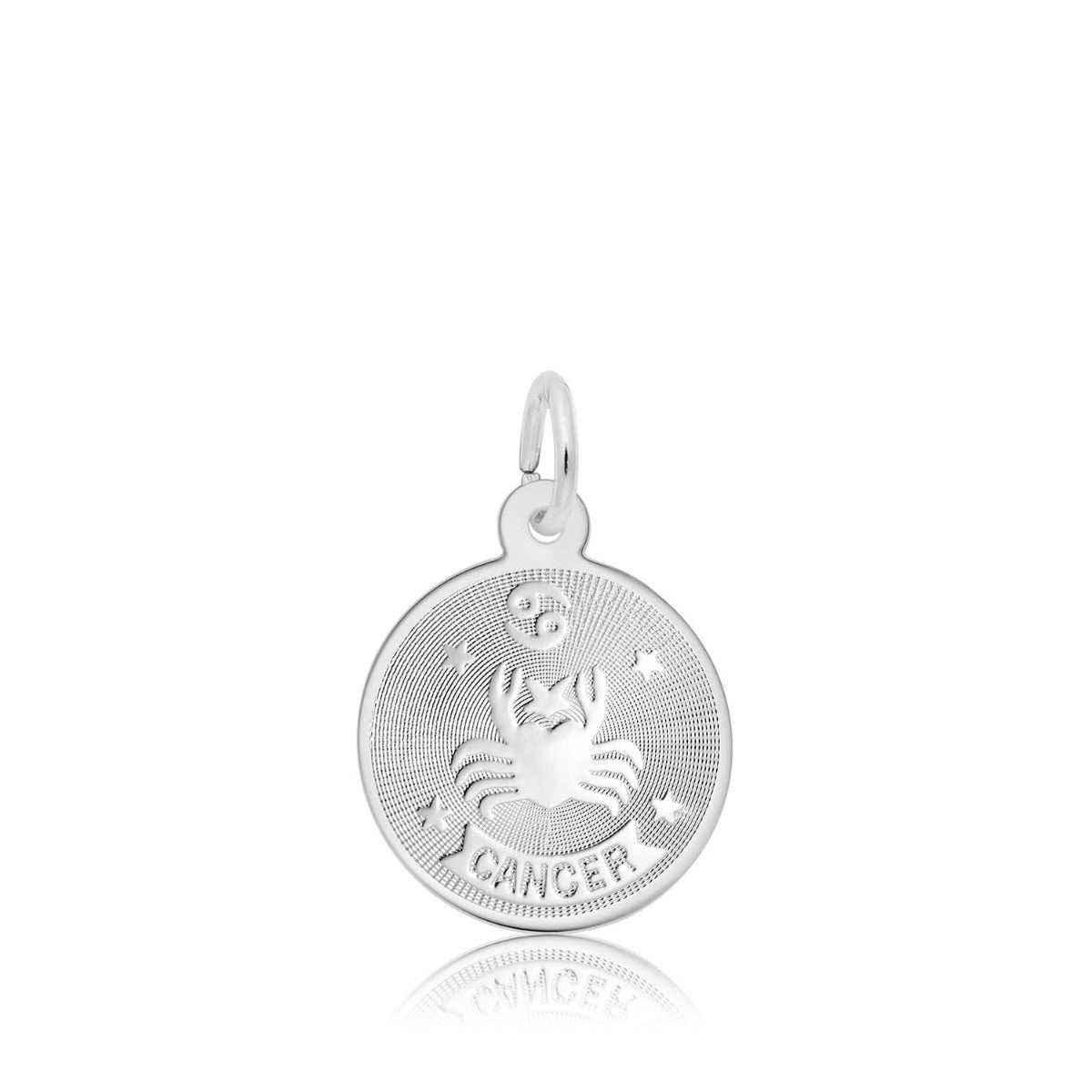 Cancer Disc Charm in Sterling Silver