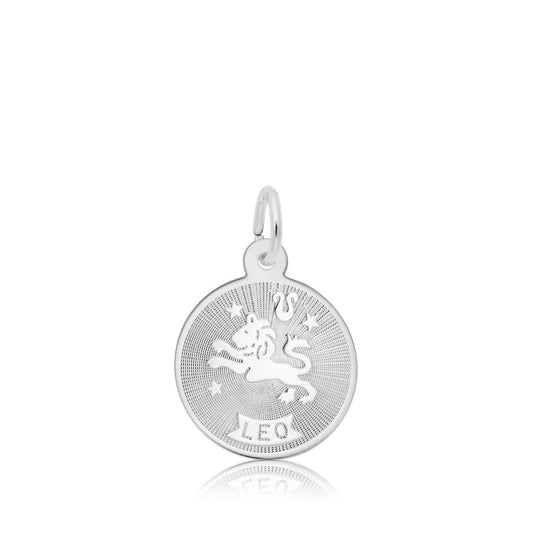 Leo Disc Charm in Sterling Silver