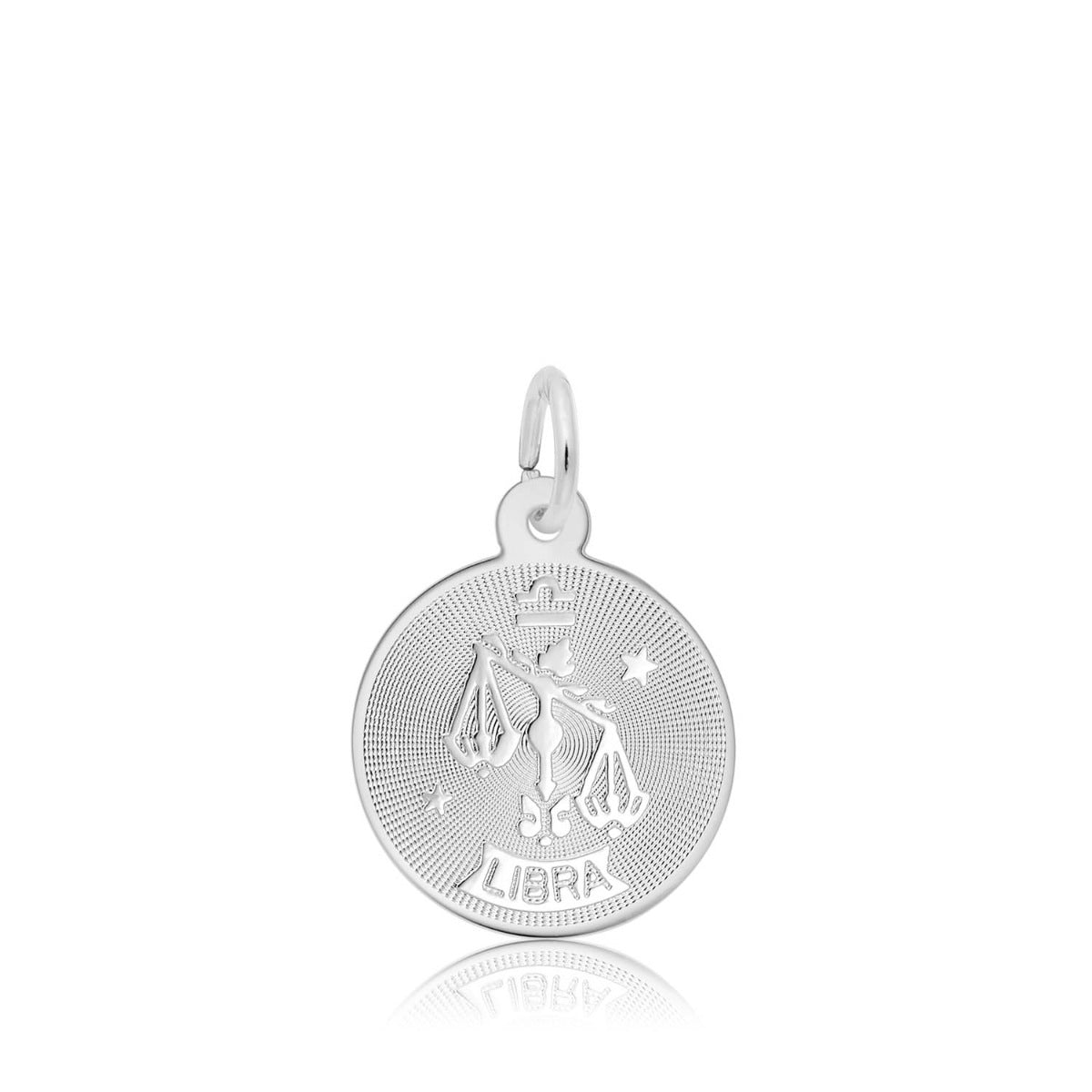 Libra Disc Charm in Sterling Silver