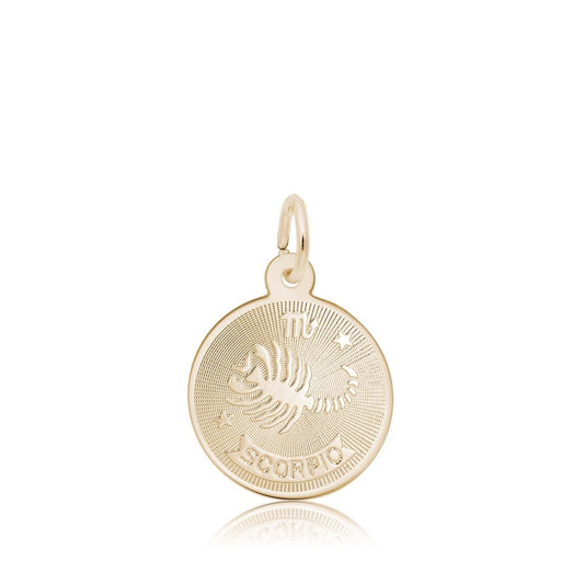 Scorpio Disc Charm in 14K Yellow Gold