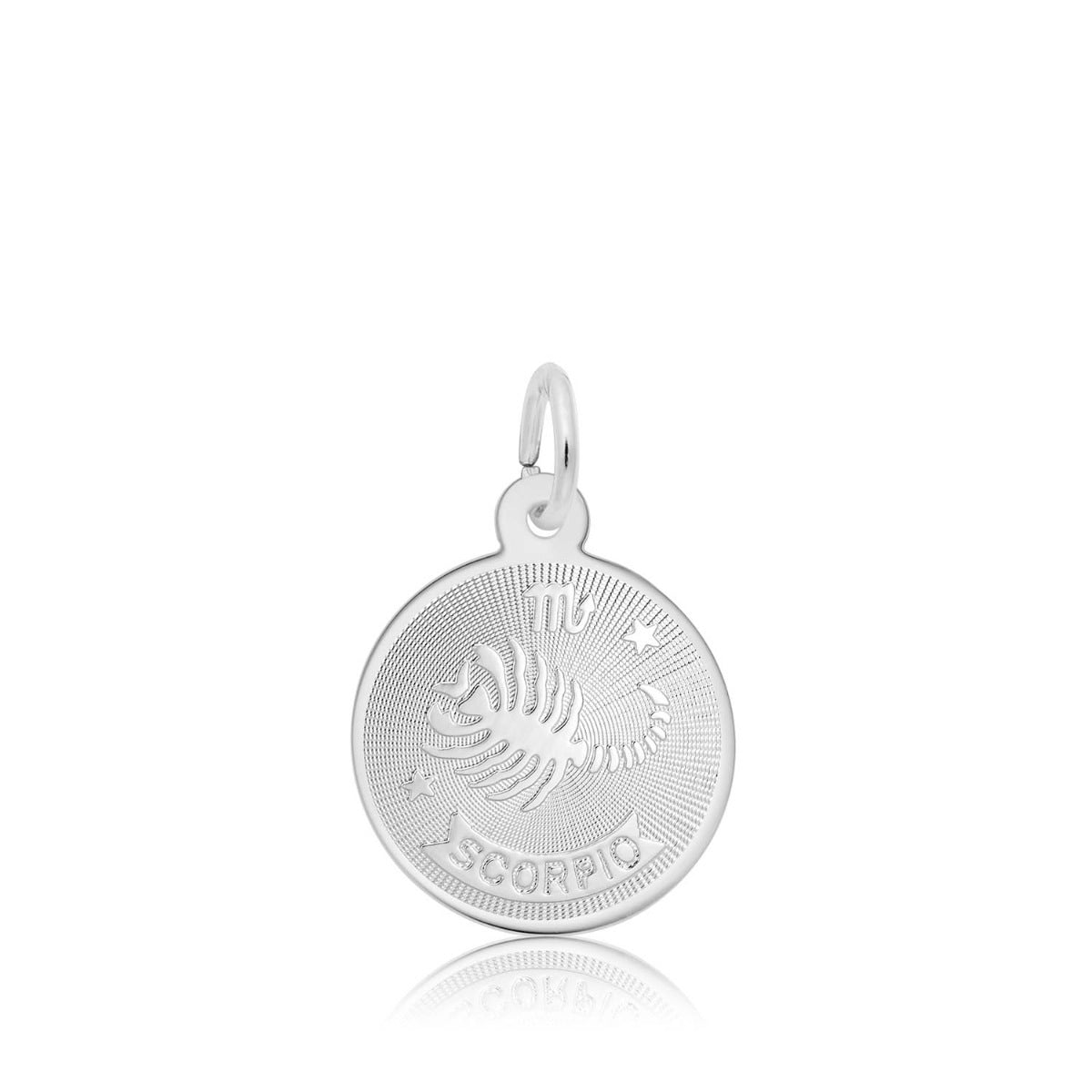 Scorpio Disc Charm in Sterling Silver