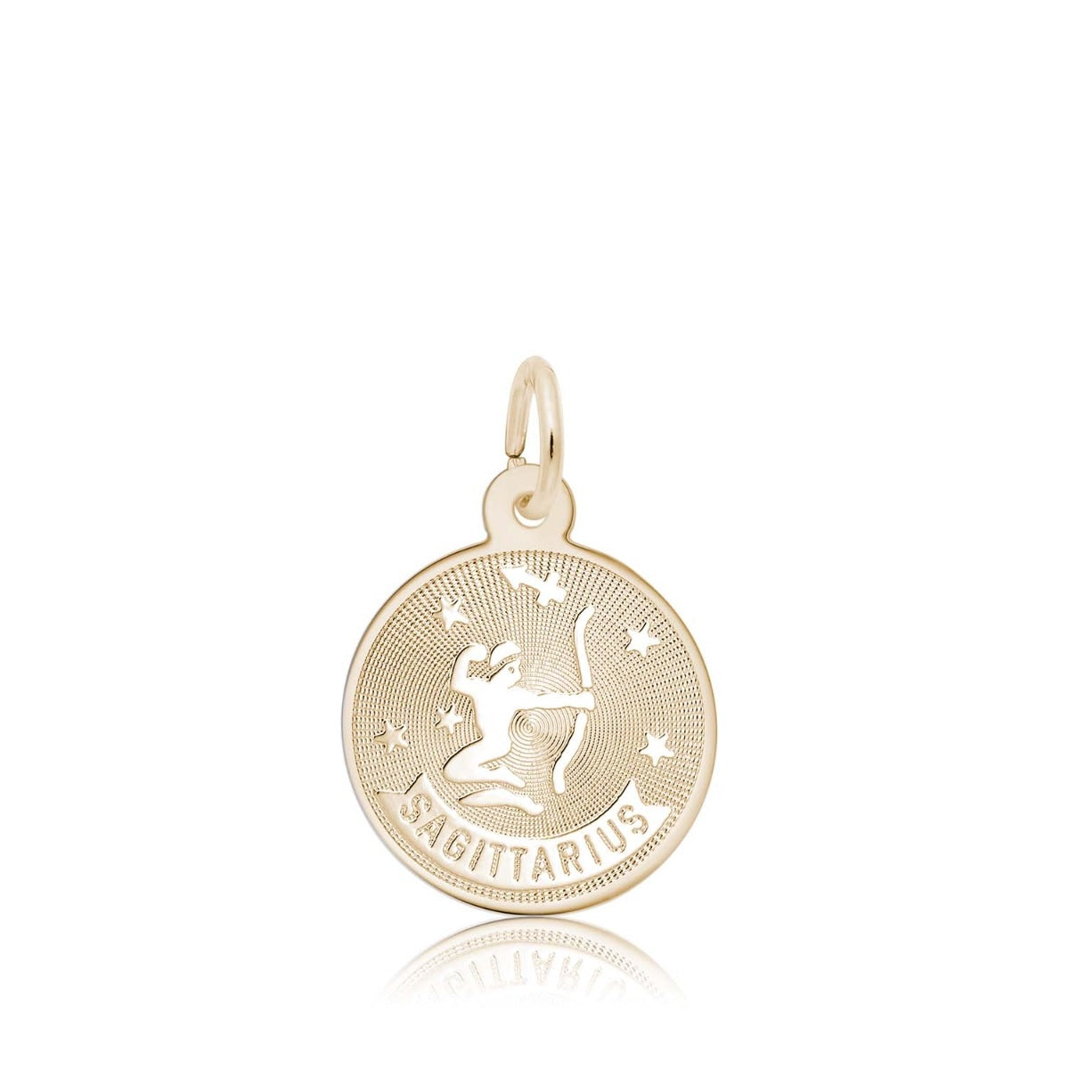 Sagittarius Disc Charm in 14K Yellow Gold