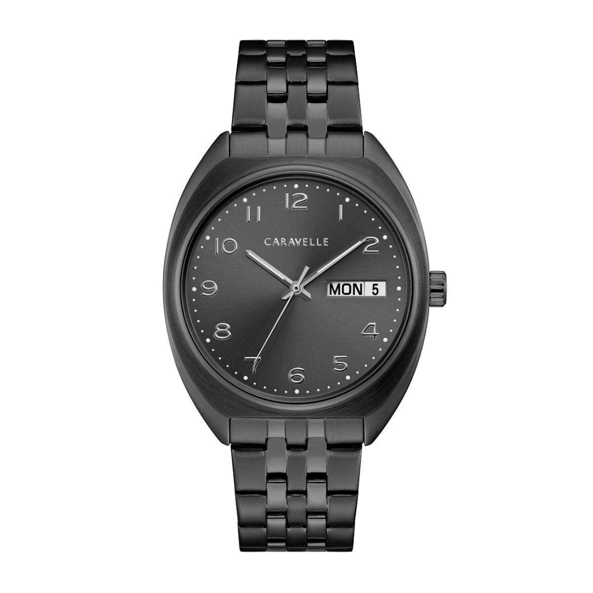Caravelle Men's Retro Gunmetal Stainless Steel Watch with Gray Dial