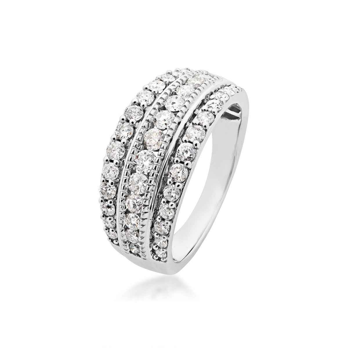 1/2 ct. tw. Multi-Row Diamond Band in 10K White Gold front view