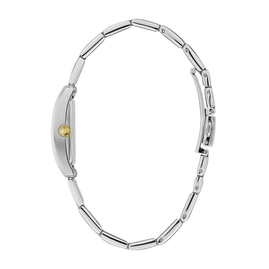 Caravelle Ladies' Dress Two-Tone Stainless Steel Watch with Silver Dial front view