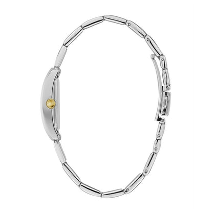 Caravelle Ladies' Dress Two-Tone Stainless Steel Watch with Silver Dial front view