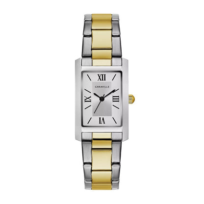 Caravelle Ladies' Dress Two-Tone Stainless Steel Watch with Silver Dial