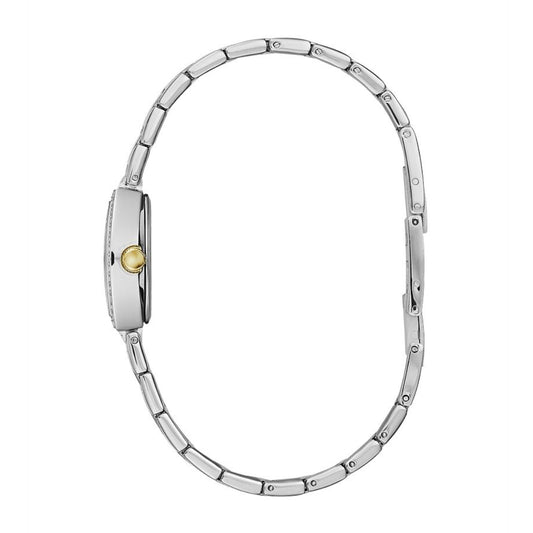 Caravelle Ladies' Dress Two-Tone Stainless Steel Watch with Mother of Pearl Dial front view