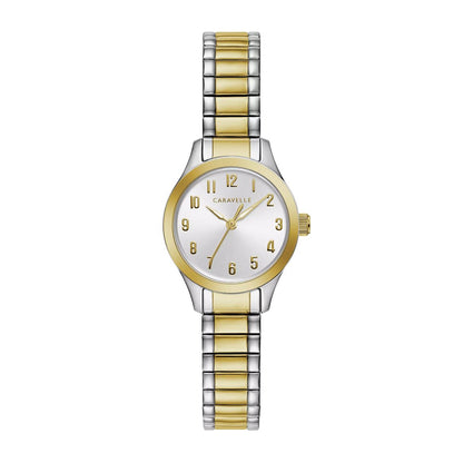 Caravelle Ladies' Traditional Two-Tone Stainless Steel Watch with Silver Dial