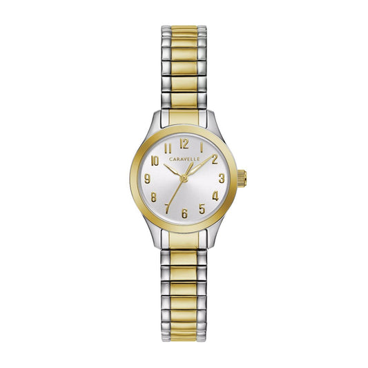 Caravelle Ladies' Traditional Two-Tone Stainless Steel Watch with Silver Dial