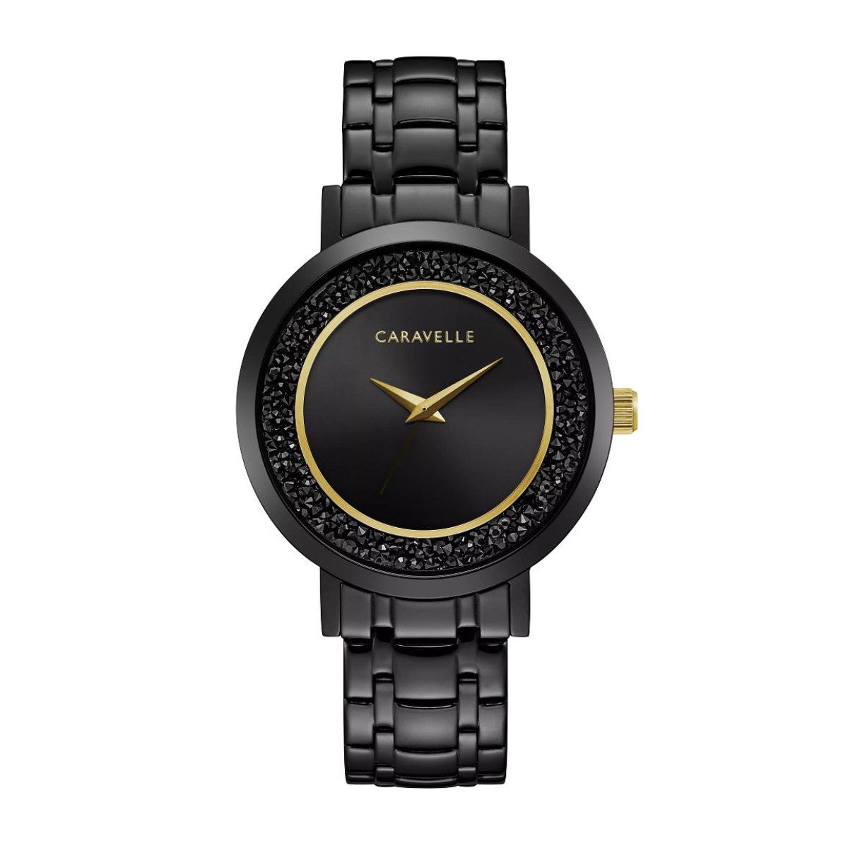 Caravelle Ladies' Modern Black Stainless Steel Watch with Black Dial