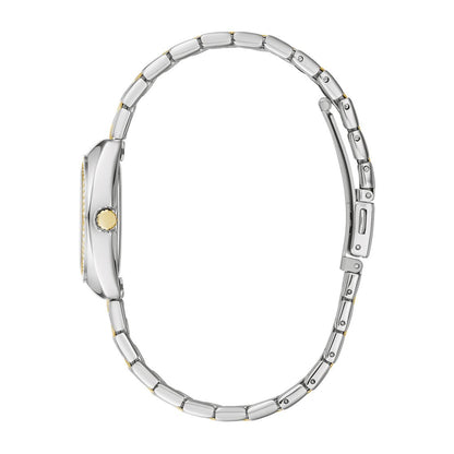 Caravelle Ladies' Sport Two-Tone Stainless Steel Watch with Silver Dial front view