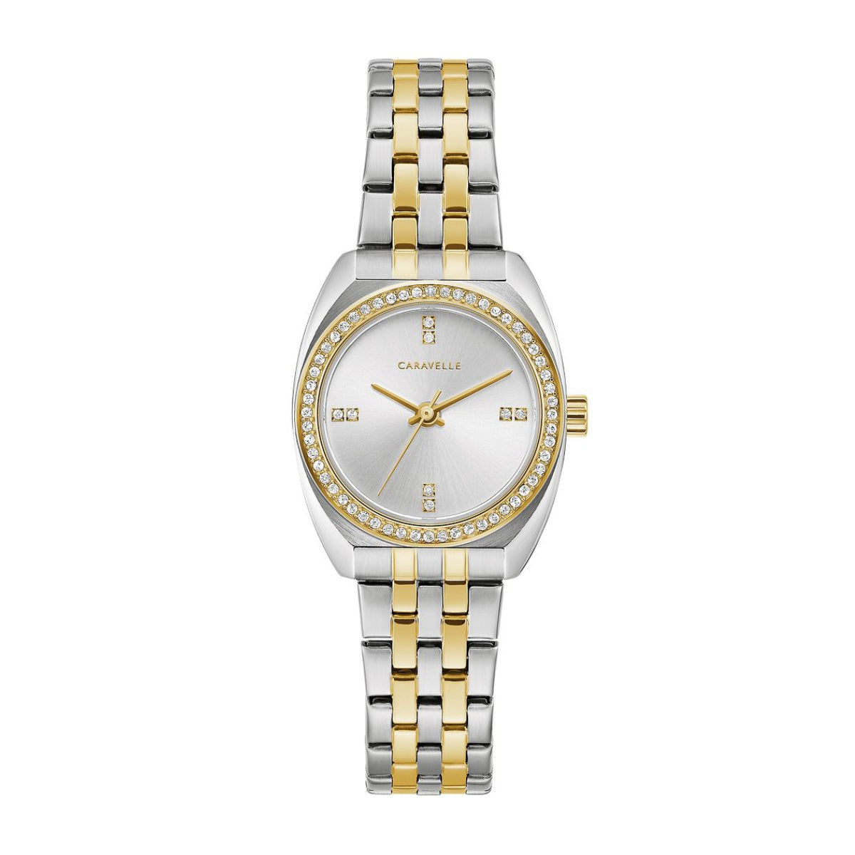 Caravelle Ladies' Sport Two-Tone Stainless Steel Watch with Silver Dial