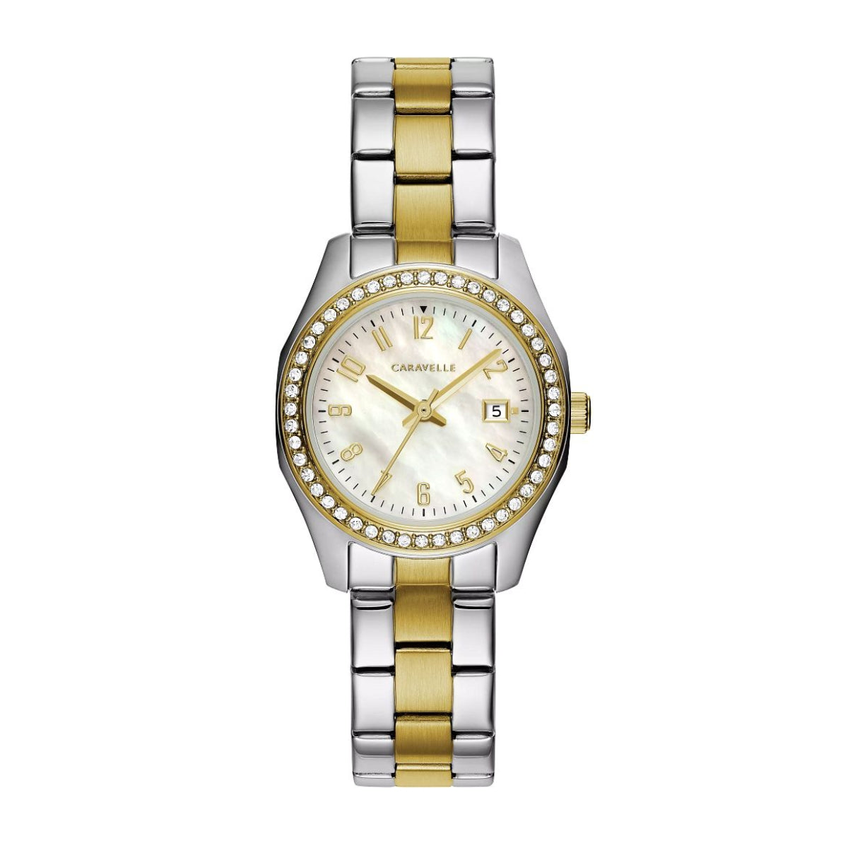 Caravelle Ladies' Sport Two-Tone Stainless Steel Watch with Mother of Pearl Dial