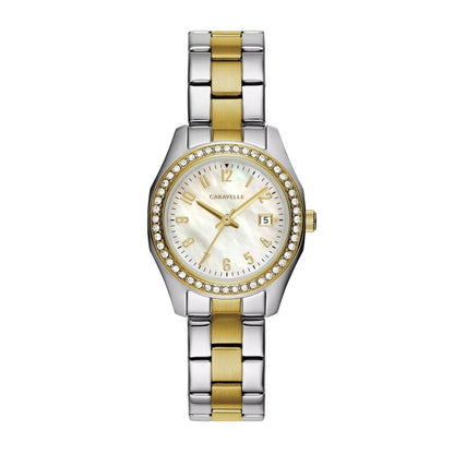 Caravelle Ladies' Sport Two-Tone Stainless Steel Watch with Mother of Pearl Dial
