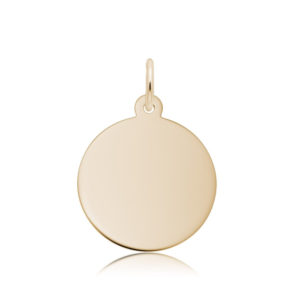 Small Round Disc Charm in in 14K Yellow Gold