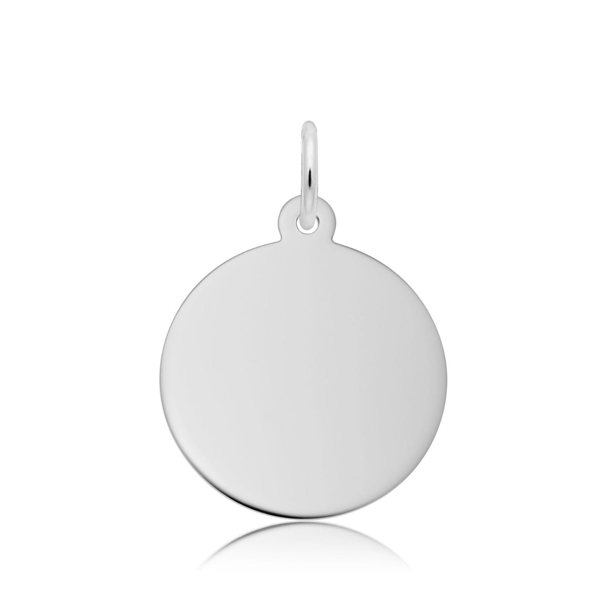 Small Round Disc Charm in Sterling Silver