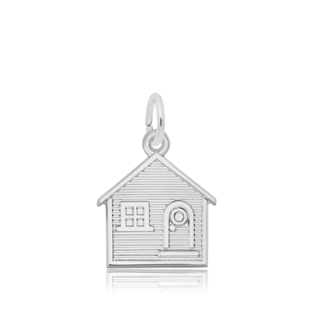 Flat House Charm in Sterling Silver