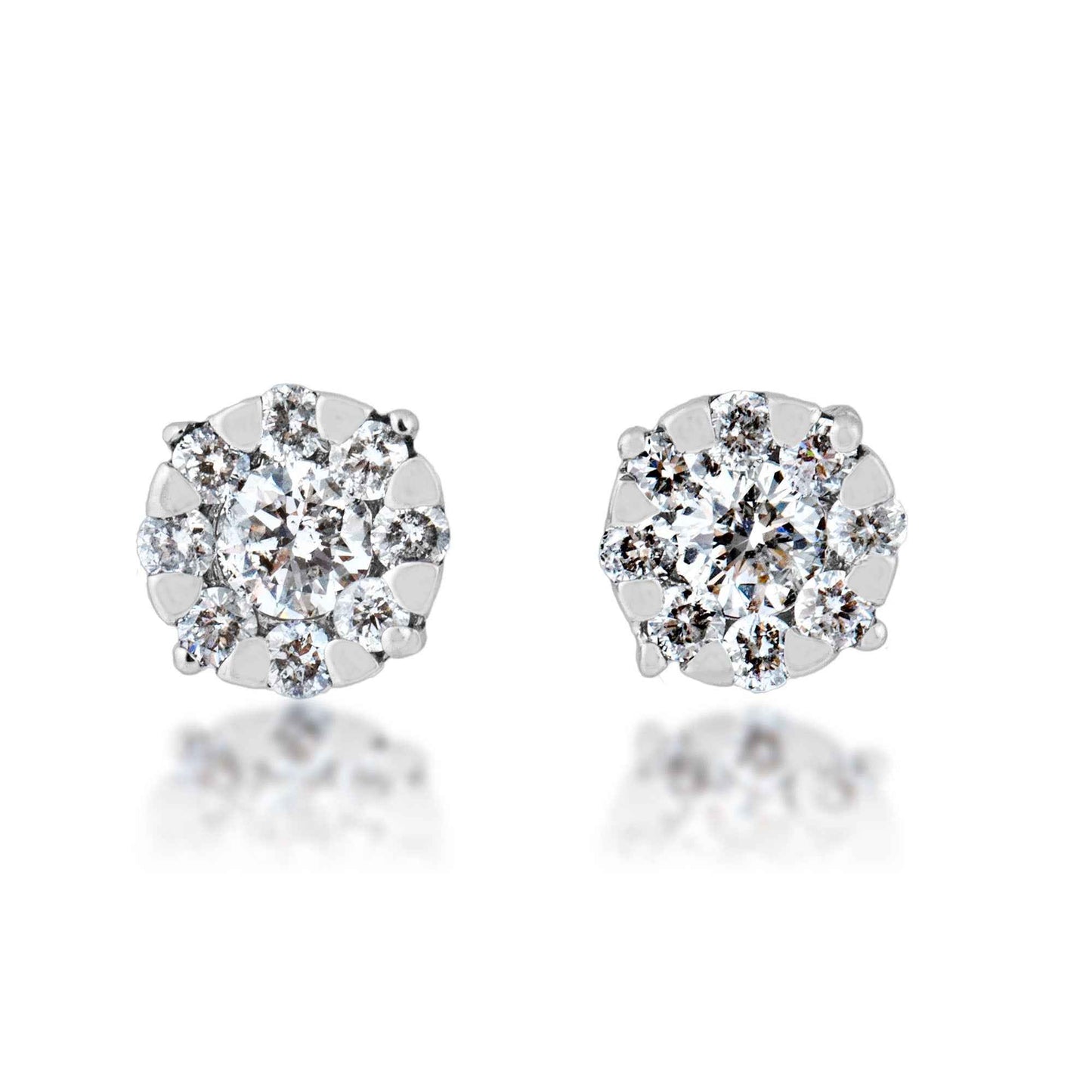 Fairytale Diamonds 1/4 ct. tw. Diamond Cluster Post Earrings in 10K White Gold