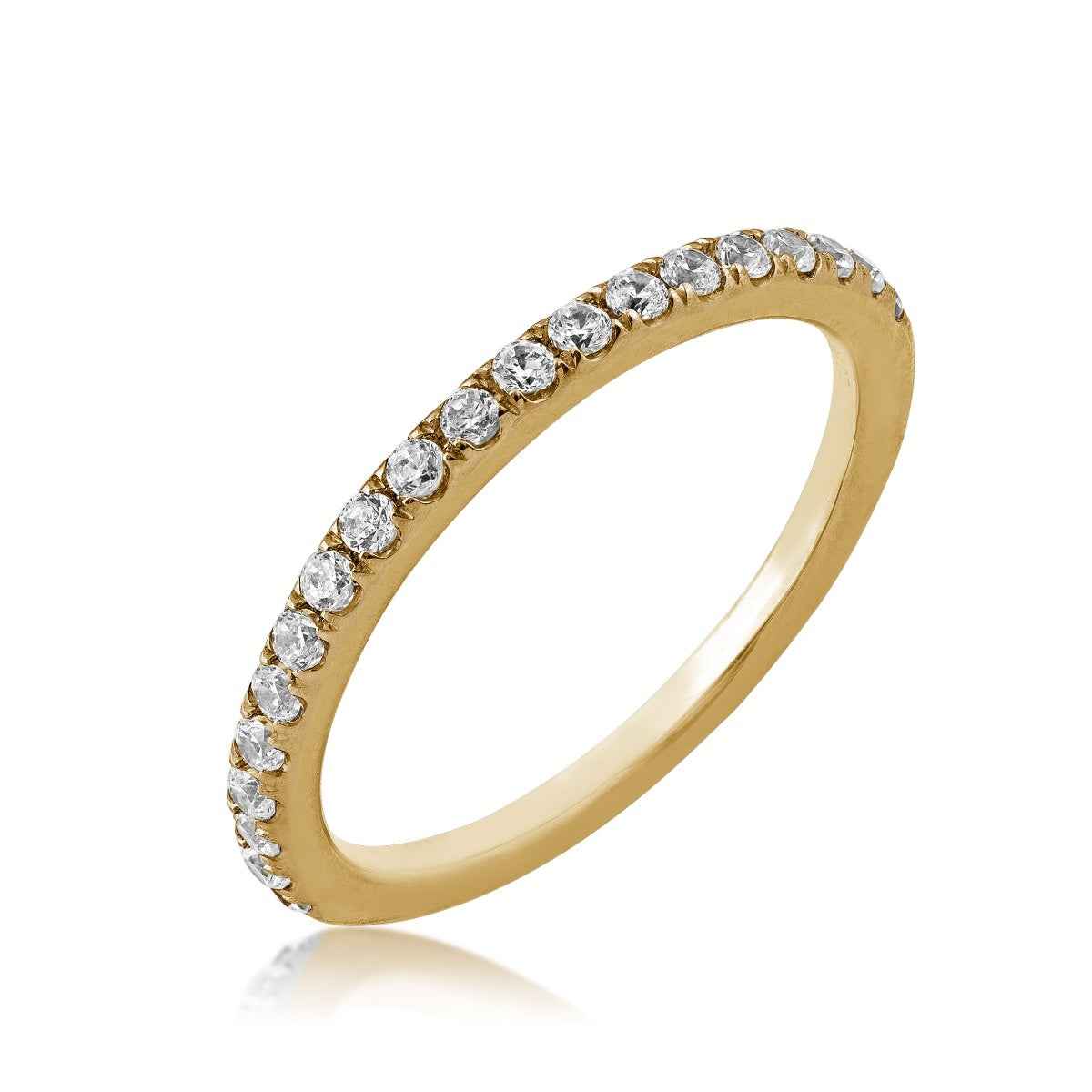 1/3 ct. tw. Diamond 20-Stone Prong-Set Stackable Anniversary Band in 14K Yellow Gold front view