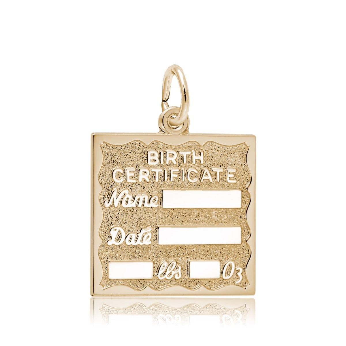Birth Certificate Charm in 14K Yellow Gold