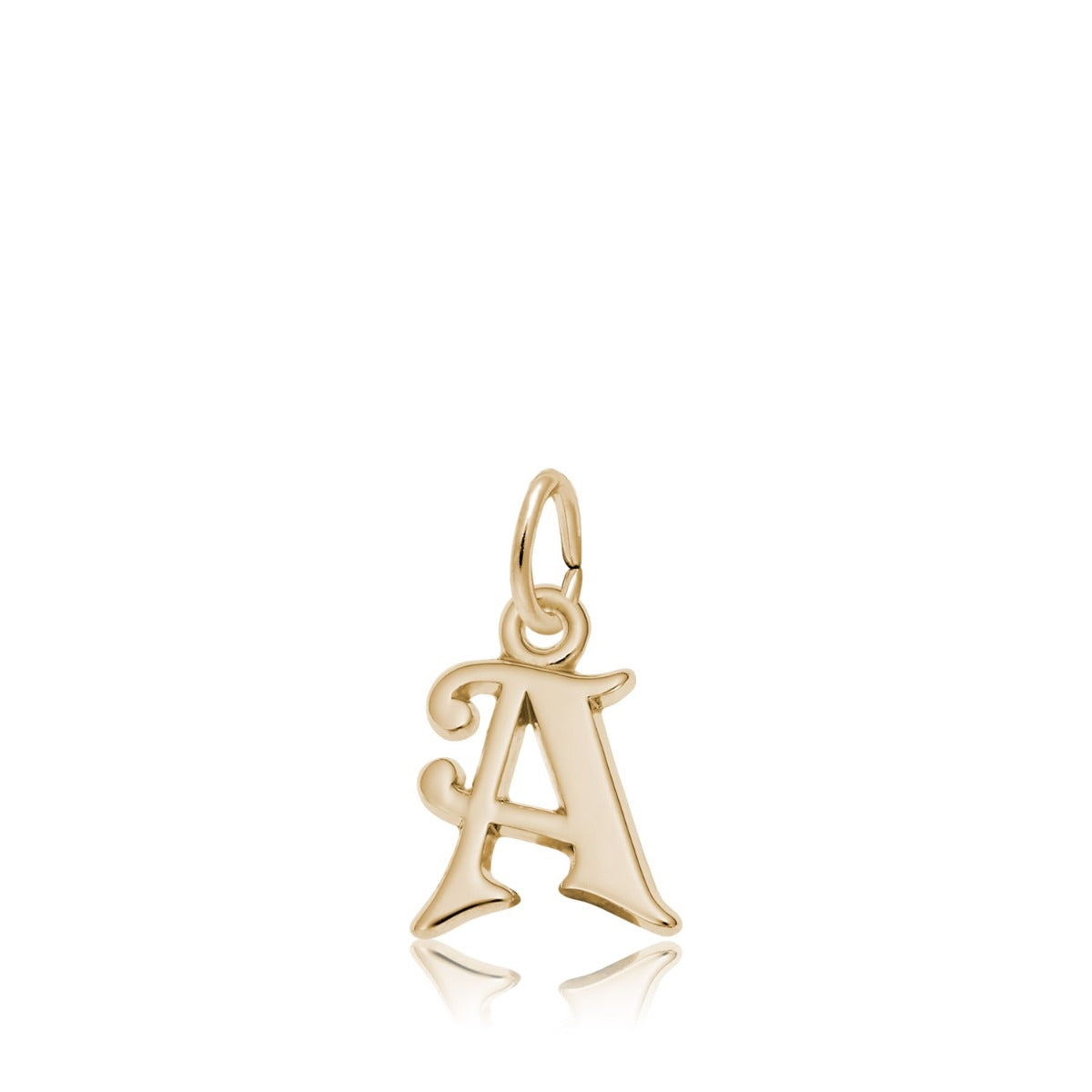 Initial A Charm in 14K Yellow Gold