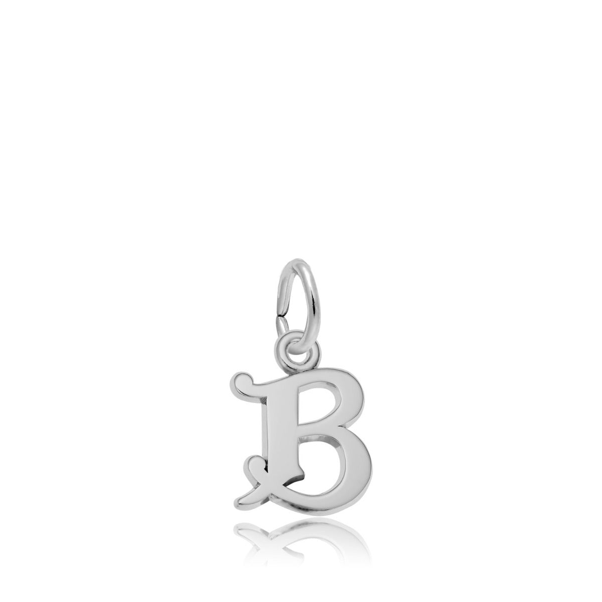 Initial B Charm in Sterling Silver