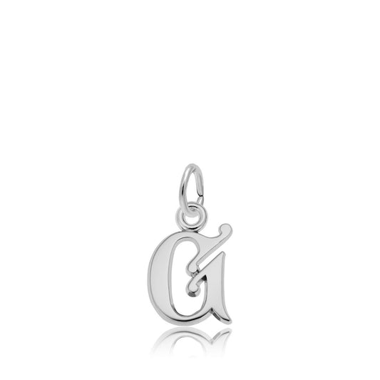 Initial G Charm in Sterling Silver