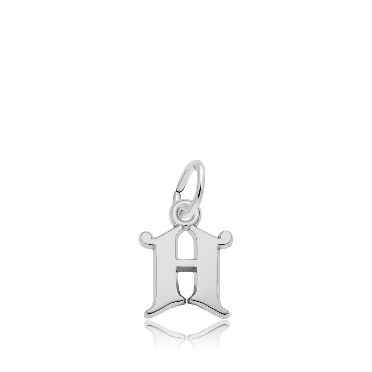 Initial H Charm in Sterling Silver