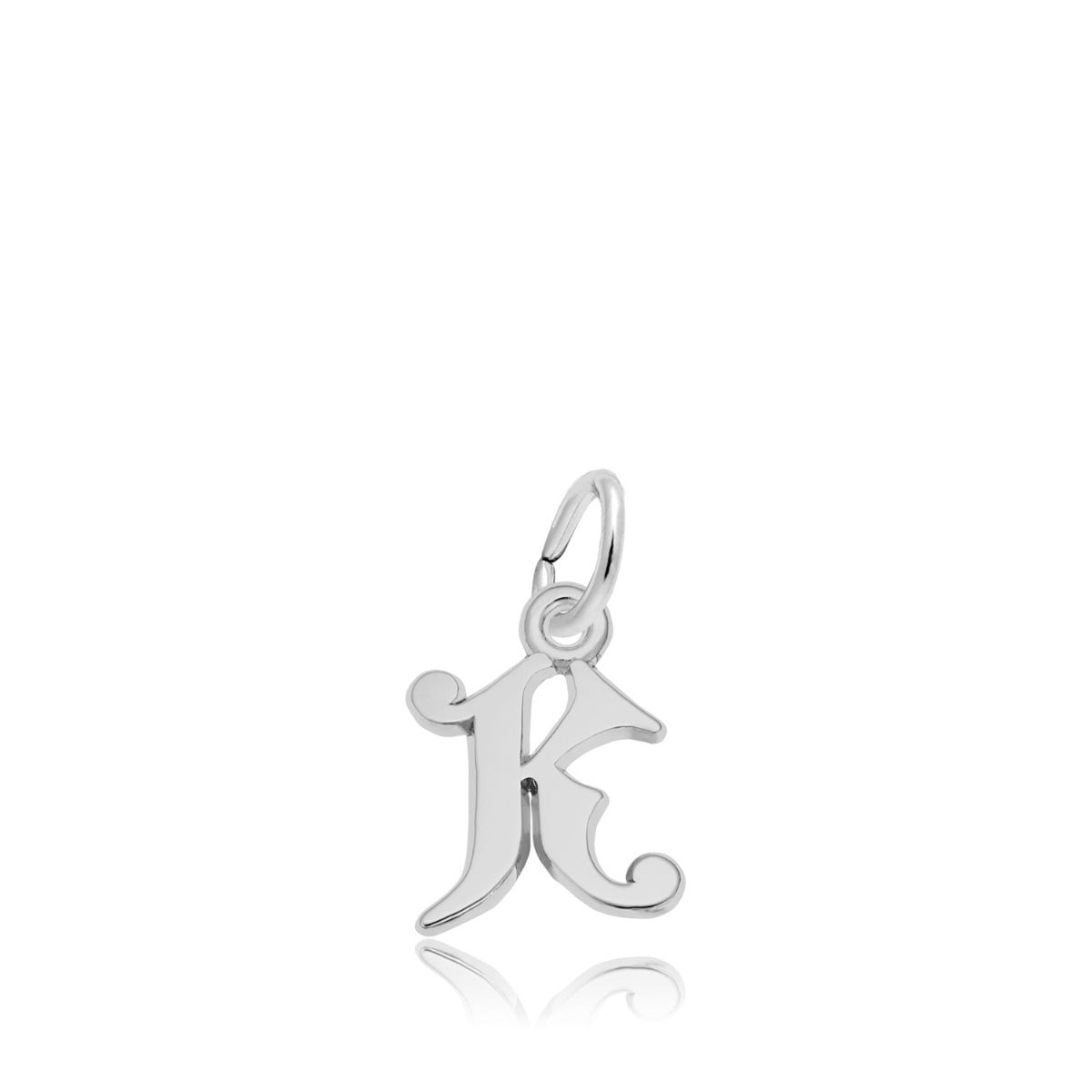 Initial K Charm in Sterling Silver