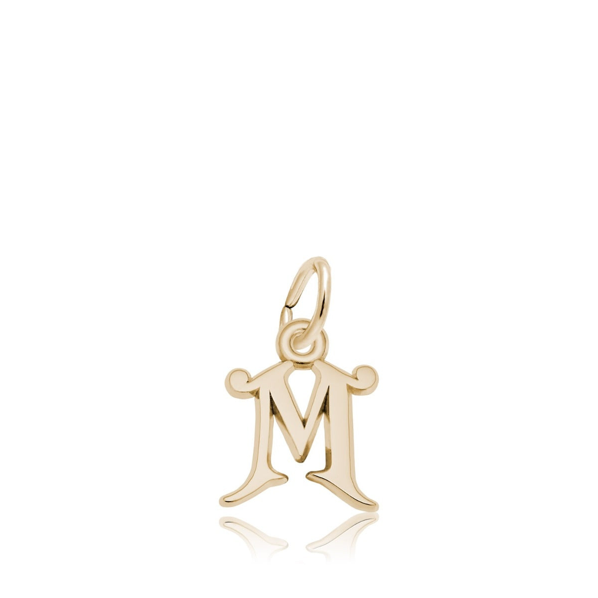 Initial M Charm in 14K Yellow Gold