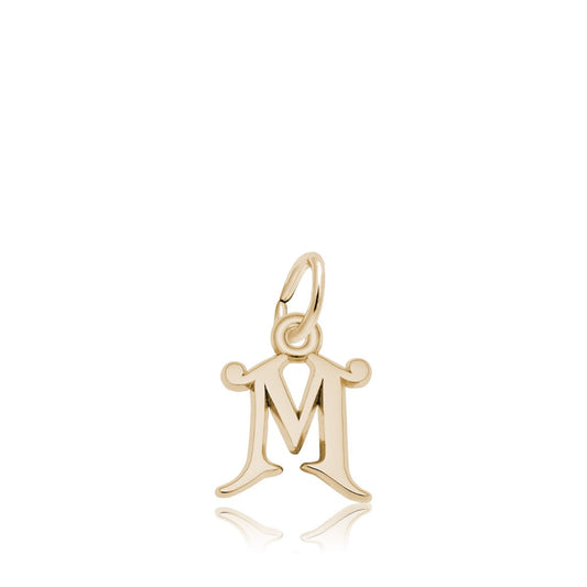 Initial M Charm in 14K Yellow Gold