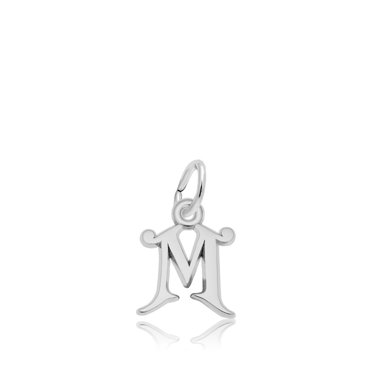 Initial M Charm in Sterling Silver