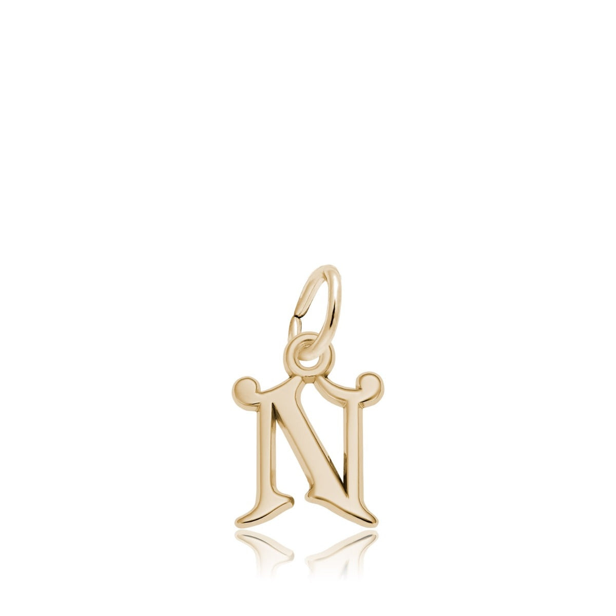 Initial N Charm in 14K Yellow Gold
