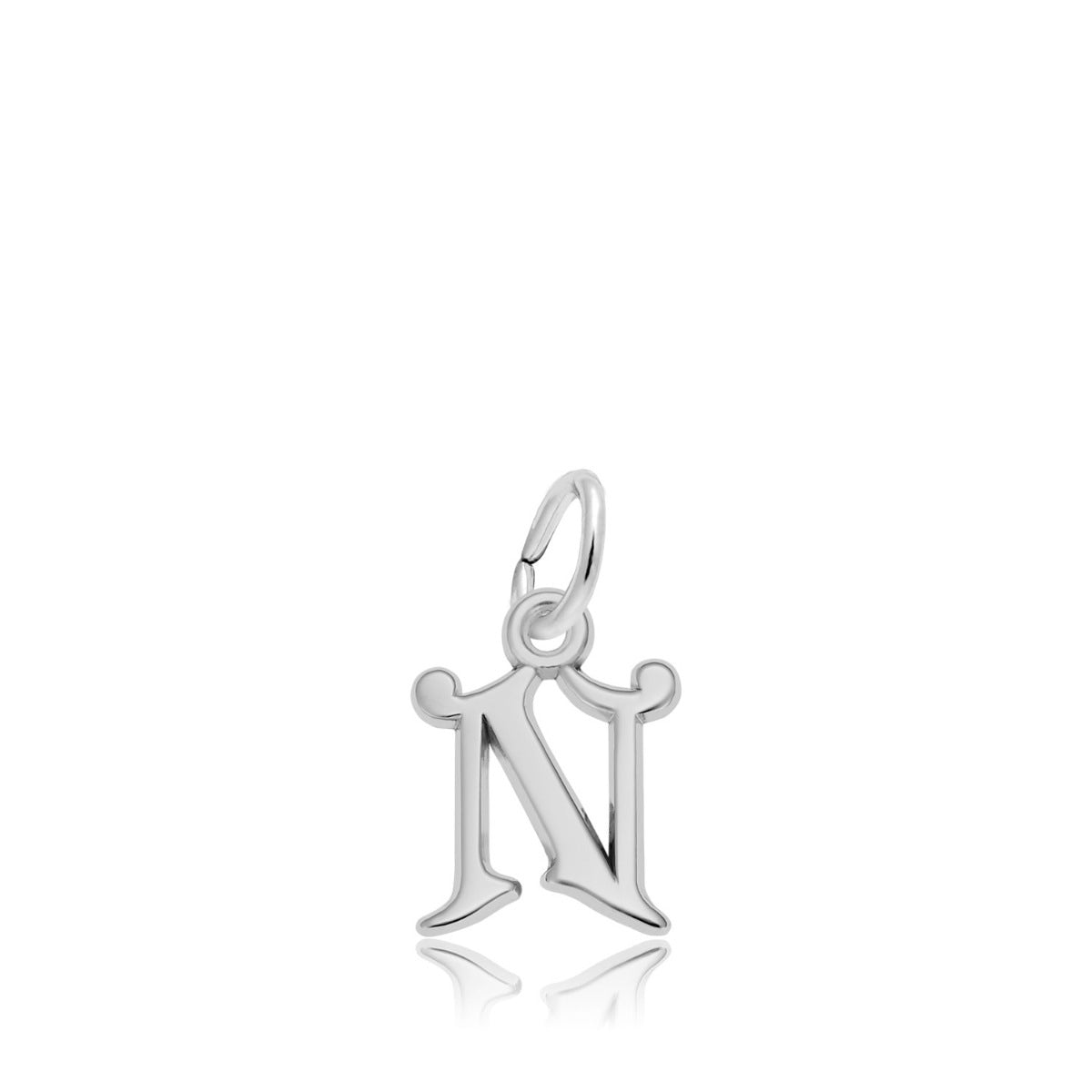 Initial N Charm in Sterling Silver