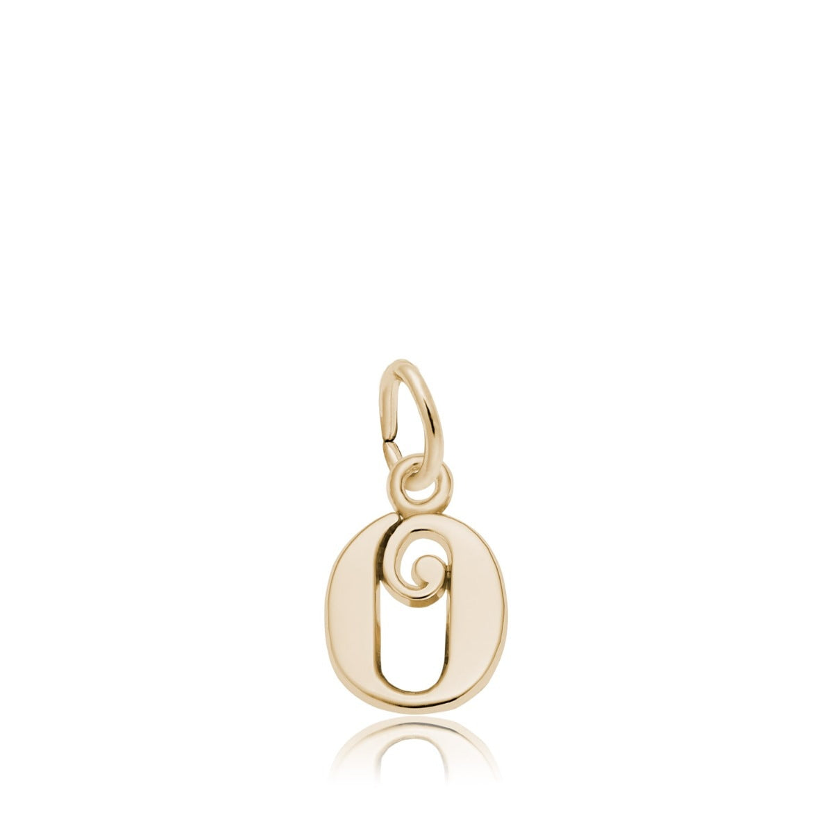 Initial O Charm in 14K Yellow Gold