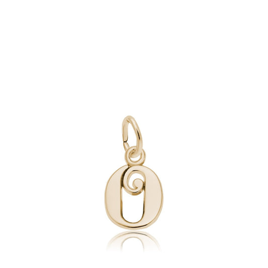 Initial O Charm in 14K Yellow Gold