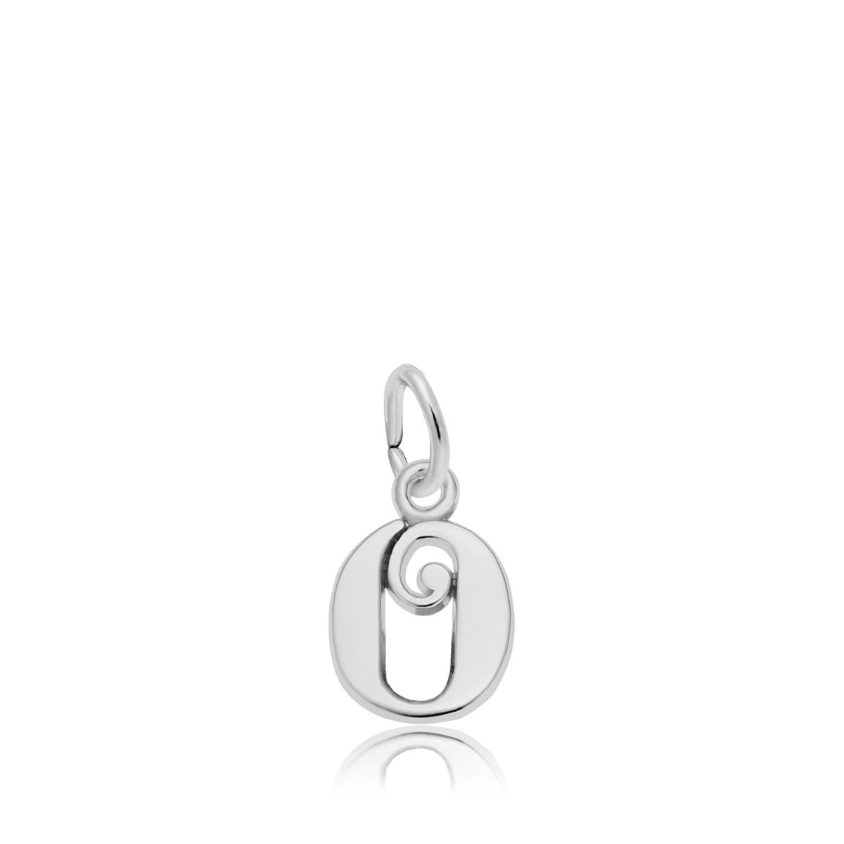 Initial O Charm in Sterling Silver