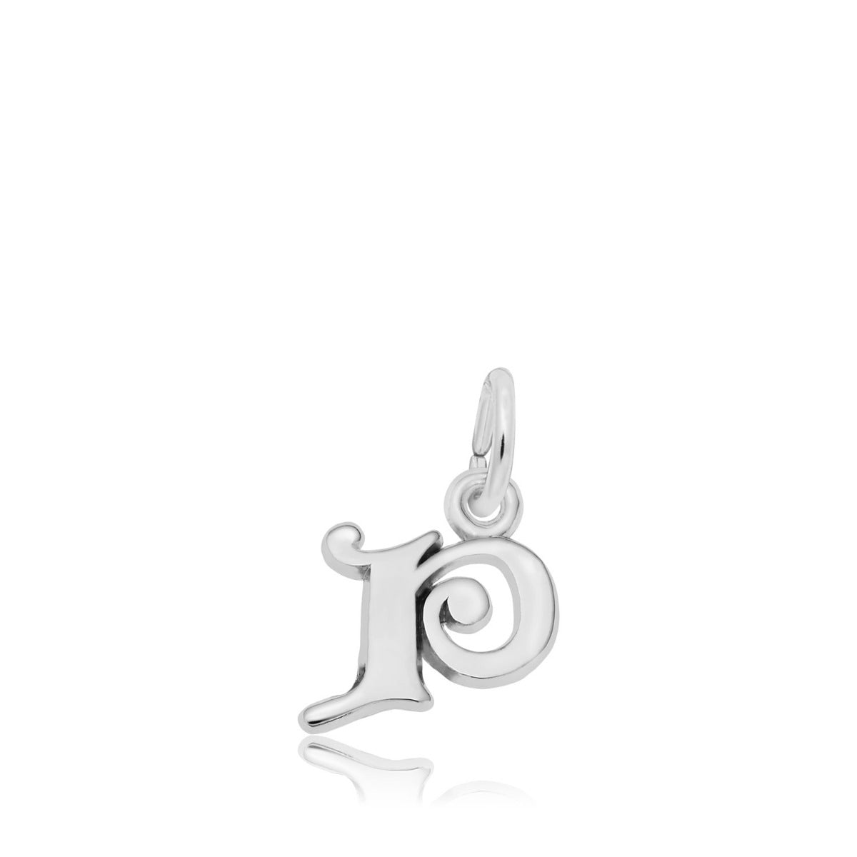 Initial P Charm in Sterling Silver