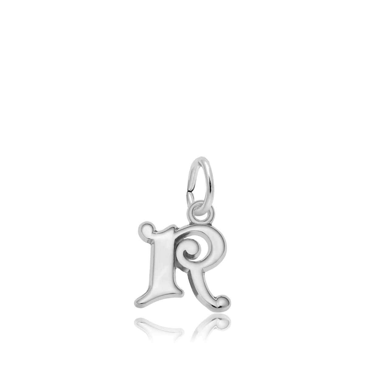 Initial R Charm in Sterling Silver