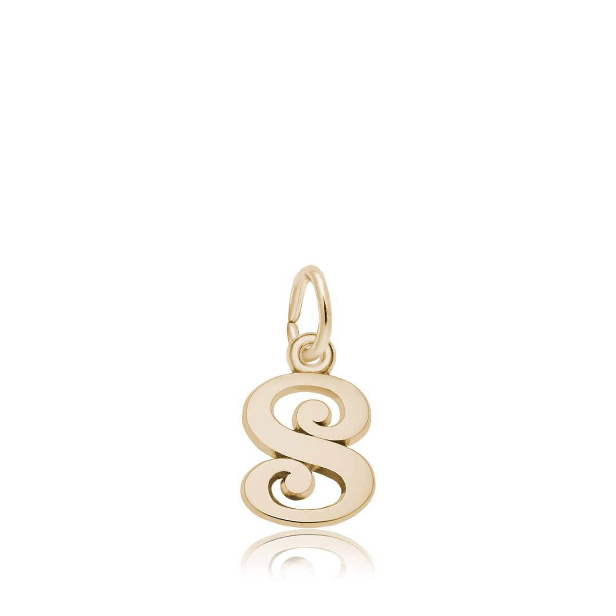 Initial S Charm in 14K Yellow Gold