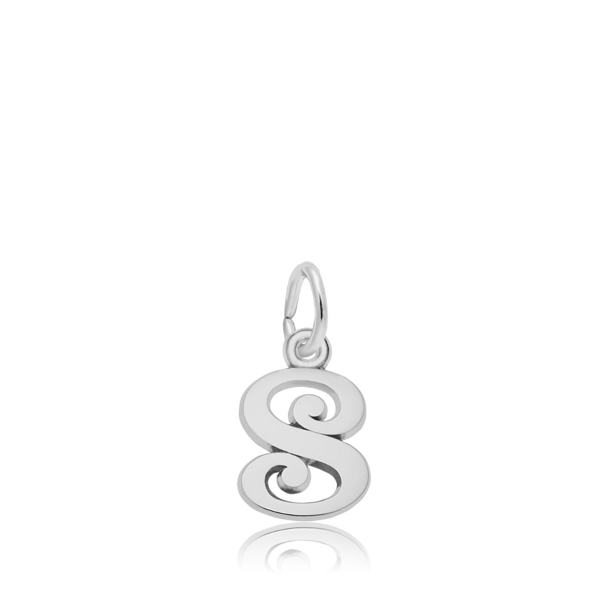 Initial S Charm in Sterling Silver